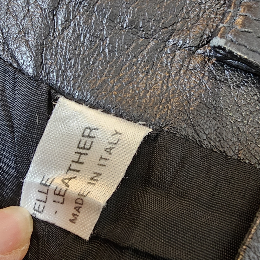 Italian Vintage Soft Leather Skirt High Waisted - Picture 5 of 10